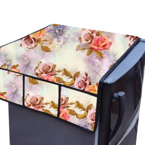 Fridge Handle Covers for LG, Samsung and All Other Set of 2pcs Printed Non wooven Size (RED -Puppy)