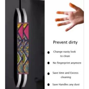 Fridge/Refrigerator Door Handle Cover with Multi Flower Design Washable Cover Used for All Brands Refrigerators/Single/Double/Door/Oven/Microwave/Kitchen Decor Set of 1, 6×12 Inch Pack of 2