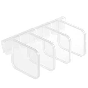 GION Space Dividing Bottle Food Packets Organizer for Refrigerator Internal Drawer Shelf Divider Clip/Fridge Drawers Storage Partition Clips (Set of 4Pcs)