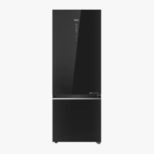 Haier 355 Litres 3 Star Frost Free Double Door Bottom Mount Convertible Refrigerator with Triple Inverter Technology (HRB-4053PKG-P, Black Glass)