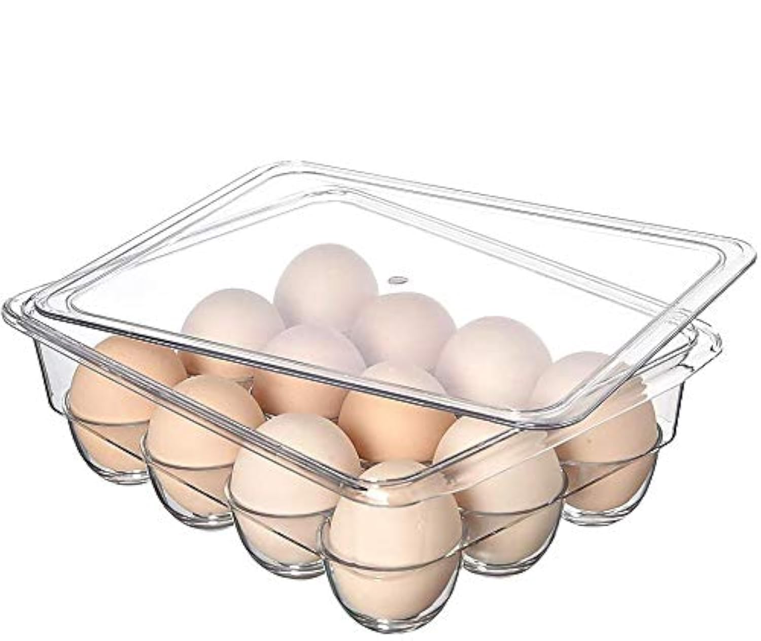 INKULTURE Acrylic Egg Storage Box or Egg Trays for Refrigerator with Lid & Handles Egg Tray Box for 12 Egg Square Shape | Clear & Unbreakable INKULTURE Acrylic Egg Storage Box or Egg Trays for Refrigerator with Lid & Handles Egg Tray Box for 12 Egg Square Shape | Clear & Unbreakable