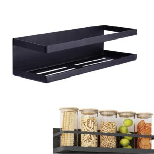 KRYLAR 1PCS Magnetic Spice Rack for Refrigerator, Metal Spice Organizer Shelf for Kitchen, Magnetic Storage for Jars & Bottles, Spice Seasoning Rack for Cabinet, Kitchen Organization Solution