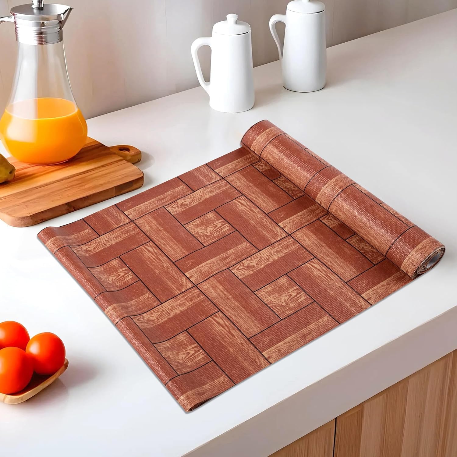 Kuber Industries PVC 5 Meters Waterproof & Durable Kitchen Geometric Mats for Shelf Liner Roll | Wipeable Fridge Sheets for Shelves Cabinet Drawer | Brick Print – Brown with Black Borders Kuber Industries PVC 5 Meters Waterproof & Durable Kitchen Geometric Mats for Shelf Liner Roll | Wipeable Fridge Sheets for Shelves Cabinet Drawer | Brick Print – Brown with Black Borders