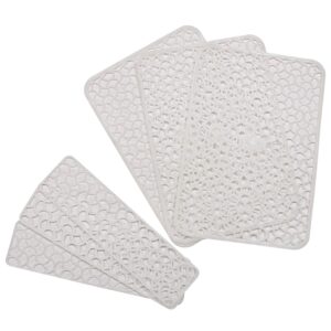 Kuber Industries PVC Fridge Mat with Fridge Rectangular Door Tray Mat 6 Pcs, White