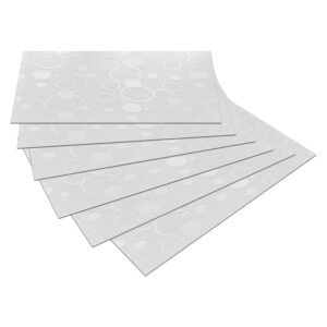 Kuber Industries Polyvinyl Chloride Circle Print Fridge Mat Set of 6|Water Proof Refrigerator Drawer Mat|Reusable & Washable|Multipurpose Mat for Kitchen|Pack of 6 (White)