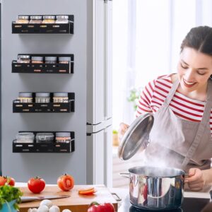 Livzing 2Pcs Magnetic Shelf for Fridge – Magnetic Spice Rack For Refrigerator – Fridge Side Storage Rack – Kitchen Organizer Rack – Floating Shelves for Washing Machine, Microwave Oven (26x11X9 cm)