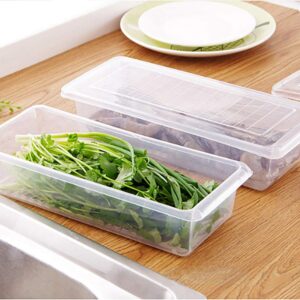 MosQuick®- Set of 6 Fridge organiser storage boxes with drain tray – Kitchen Storage Box – Fridge Storage Containers for Radish Fresh Vegetables Durable fridge storage boxes for vegetables 1500ml