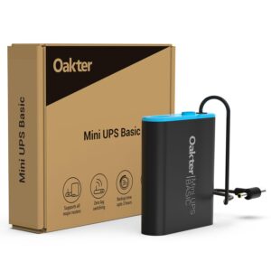 Oakter Mini UPS Basic for WiFi Router Broadband Modem | Supports 12V-2A Routers. Backup Upto 3 Hours | WiFi Router UPS Power Backup During Power Cuts| Current Surge & Deep Discharge Protection