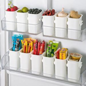 Piercell Rubber Fridge Side Door Organizer Refrigerator Side Door Bins Kitchen Fridge Food Organizer Bin Home Organizer Case For Vegetables Fruit Set
