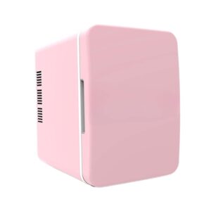 SECRET DESIRE 4L Mini Fridge Single Door Multiuse Makeup Fridge for Camping Vehicle Office Pink