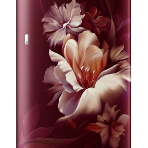 Samsung 189L 5 Star Inverter Direct-Cool Single Door Refrigerator Appliance (RR21C2H25RZ/HL,Midnight Blossom Red) Base Stand Drawer