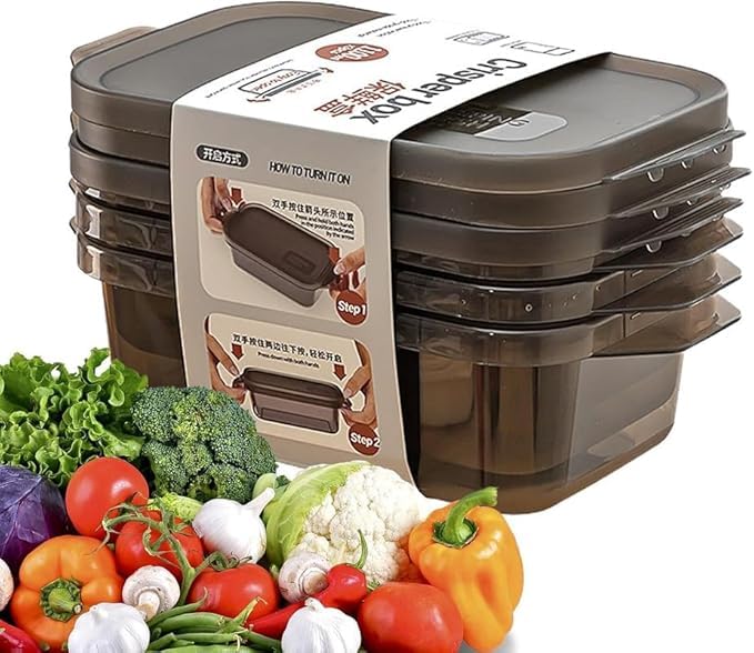 THE SR BRAND Plastic Food Storage Containers | Multipurpose Stackable Kitchen Storage Boxes | Airtight Refrigerator Organizer for Fruit, Vegetables, Cereal, and Snacks (Black-Set of 3) THE SR BRAND Plastic Food Storage Containers | Multipurpose Stackable Kitchen Storage Boxes | Airtight Refrigerator Organizer for Fruit, Vegetables, Cereal, and Snacks (Black-Set of 3)