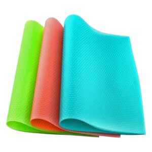 Thea Refrigerator Solid Liners Mats Washable, Refrigerator Mats Liner Waterproof Oilproof, Fridge Liners for Shelves, Cover Pads for Freezer Glass Shelf Cupboard Cabinet Drawer (Pack of 8), Multicolor