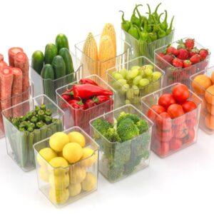 UCRAVO 6Pcs Acrylic Refrigerator Side Door Storage Box Organizer Dingrich Fridge Side Door Storage Containers Plastic Organizer Bins Pantry Kitchen 10 x 5 x 15 Cm Transparent