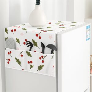 Waterproof Fridge Top Cover for Single Door Refrigerator | 6 Utility Side Pockets | Dustproof, Heat-Resistant, Durable Fridge Cover Mat | Fits All Single Door Models Multi Printed (125 x 45 cm)