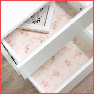 Wolpin Anti-Slip Kitchen Cabinet Drawer Shelf Mat (45 x 300 CM, Pink Rose) | Waterproof EVA Liner Roll for Bathroom Fridge Table | Textured Multipurpose Table Mat for Home Storage Décor