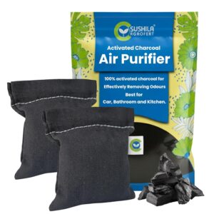 Activated Bamboo Charcoal Air Purifier Bags 450g | Natural Odor & Moisture Absorber for Home,Car,Bathroom, Kitchen, Closet, fridge & Shoe Rack | Room Freshener, odor remover