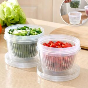 Chopped Vegetable Storage Box for Fridge, Herbs Container for Fridge, Vegetable Basket for Kitchen Plastic, Inner Storage Organizer Box, Herb Storage Container for Box, Kitchen Basket (Pack Of 2)