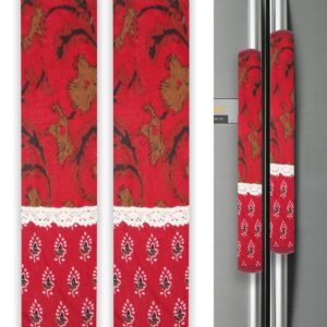 Cotton Multipurpose 11″x6″ Cotton 3-Layer Handle Cover for Fridge, Microwave, Oven, Door – Soft & Washable Handle Protector for Single/Double Door Multi– Pack of 2