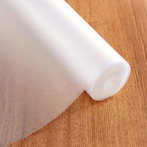 EVA Geometric Food Grade Washable Anti Slip Mat/Sheet for Fridge, Shelf Liner for Kitchen Shelves, Table, Kitchen Drawer Mat, Wardrobe(Diamond Texture, Transparent) 3Mtr (300Cm X 45Cm)