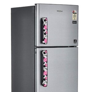 Fridge Handle Covers for LG, Samsung and All Other Set of 2pcs Printed Non wooven Size (Pink-CAT)