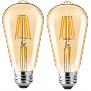 Gesto 4W E27 Base Filament Bulbs/Edison Hanging Light Led Bulb Warm White 2700K Antique Vintage Filament Light Bulbs, Pack Of 2