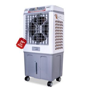 HAVAI Thunder 17+ Desert Cooler | 100L Tank | 17-Inch Fan Blade | 3-Side Honeycomb Pads | Heavy-Duty 110 Dia 32mm Motor | Auto Swing | 1-Year Motor Warranty & Post-Warranty Service | White & Brown