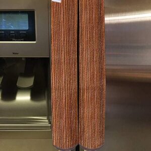 Heart Home PVC Fridge/Refrigerator Handle Cover,Set of 2,Lining,Brown, Standard (HS_37_HEARTH020149)