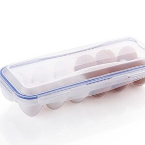 KITNET Egg Tray Storage Box for Fridge | Plastic Egg Storage Container with Leak-Proof Lid | Holds 12 Eggs | Durable & Convenient Egg Organizer for Kitchen Fridge