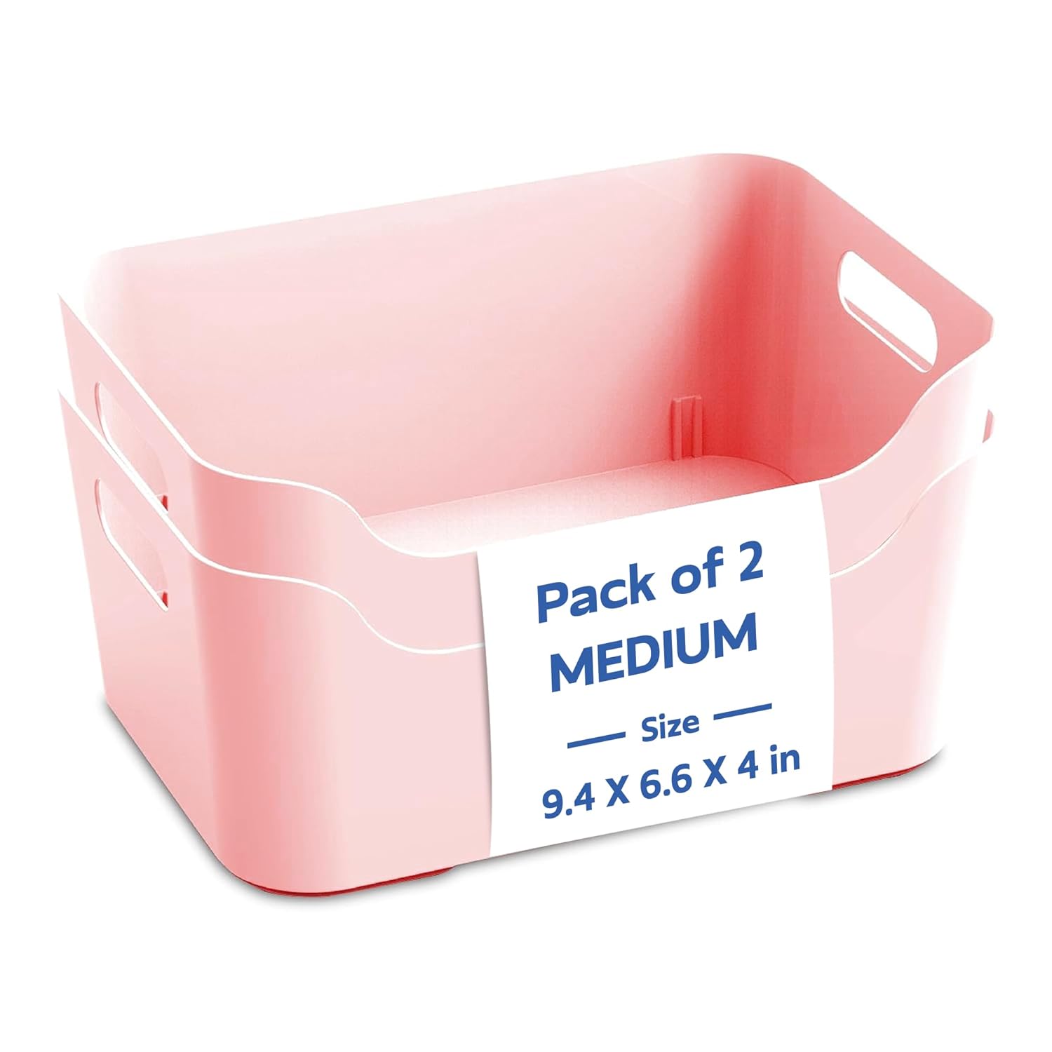 KOLORR Jolly Plastic Medium Basket with Handle for Storage Box| Multipurpose Light Weight Plastic Baskets organiser for Clothes Toys Stationary Cosmetics Livingroom Bathroom | Pack of 2 – Pink KOLORR Jolly Plastic Medium Basket with Handle for Storage Box| Multipurpose Light Weight Plastic Baskets organiser for Clothes Toys Stationary Cosmetics Livingroom Bathroom | Pack of 2 – Pink
