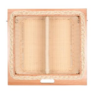 KYNE Round PVC Wicker Basket with Partition for Modular Kitchen, Stylish & Durable Storage Organizer for Cabinets & Drawers (Beige) (22.25 W X 20 L X 8 H Inch, (Single Partition))