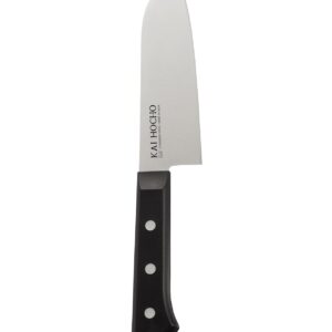 Kai Hocho Premium Santoku Kitchen/Vegetable Knife, 6.77 Inch Blade, Black, Carbon_Steel