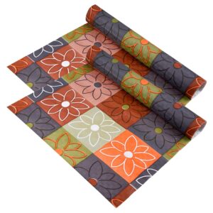 Kuber Industries PVC Shelf Liner | Kitchen Cabinet Shelf Protector | Kitchen Liners for Cabinets and Drawers | Check-Design Shelf Liner Cabinet Mat | 3 MTR | Pack of 2 | Orange – Multicolour