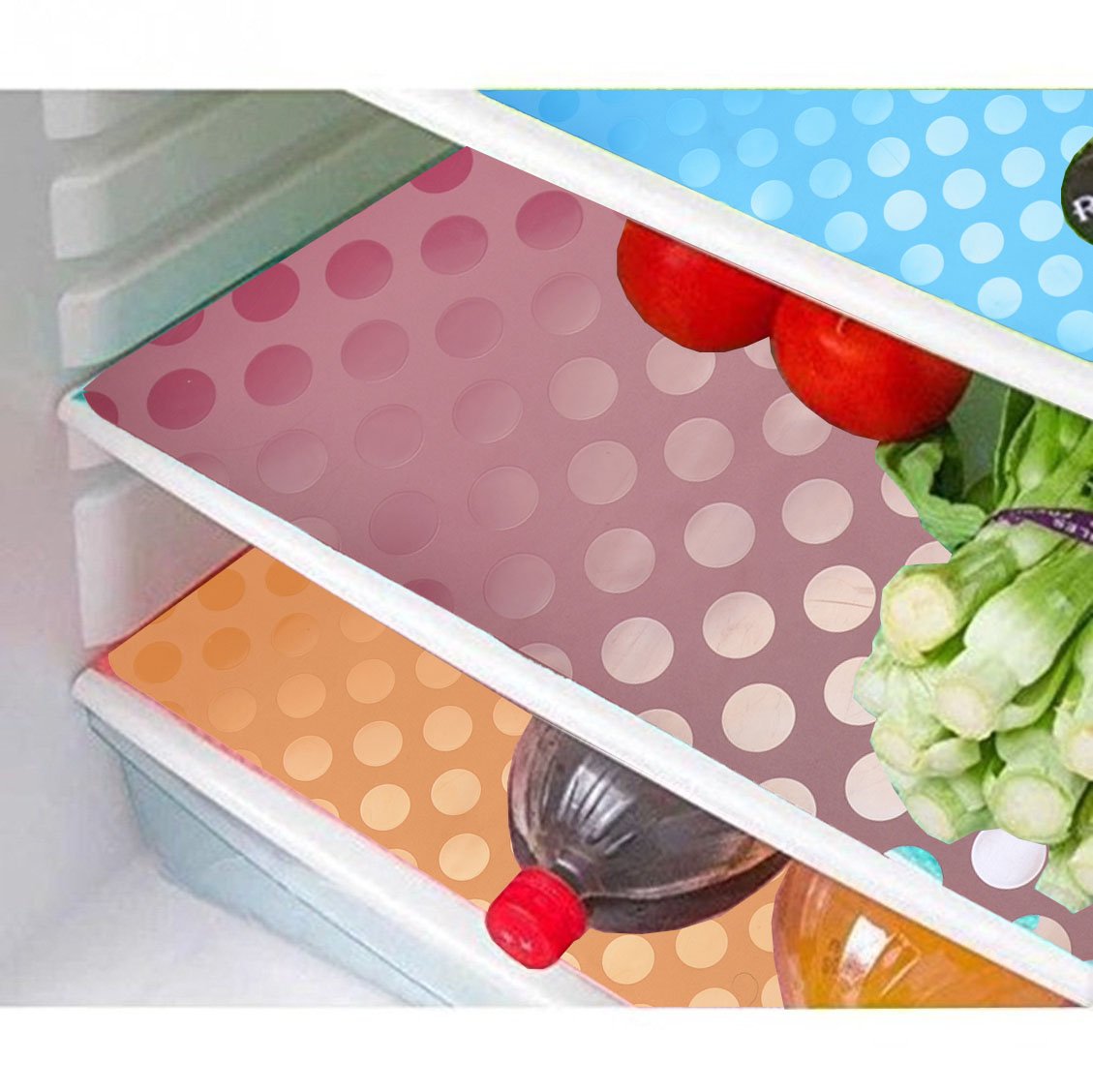 Kuber Industries Reversible Fridge/Drawer Mats|Water Proof PVC – Polyvinyl Chloride Material|Ranctangular Shape & Non Slip| Size 45 x 30 CM, Pack of 6 (Multi) Kuber Industries Reversible Fridge/Drawer Mats|Water Proof PVC – Polyvinyl Chloride Material|Ranctangular Shape & Non Slip| Size 45 x 30 CM, Pack of 6 (Multi)