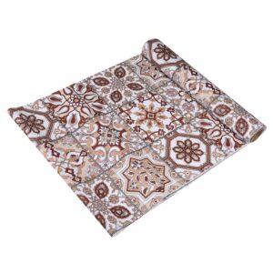 Kuber Industries floral Shelf Liner|PVC Kitchen Cabinet Shelf Mat|Shelf Mat for Drawer Organizer|Fridge Mat|Table Placemat|Star Design Wardrobe Mat|10 Meter|Brown