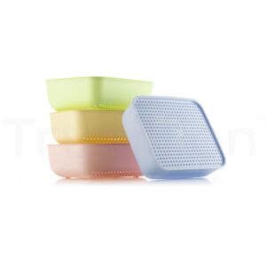 LidBasket by Trubillion – Set of 4 Multipurpose Storage Baskets with Lid for Fridge, Kitchen, Office & Home – Stackable, Freezer Safe, BPA-Free, Durable Plastic Organizer for Fruits, Veggies & More