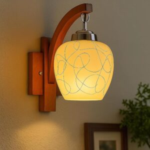 Mahganya Industries Designer Home Decorative Modern Wall lamp for Living Room, Bedside, Bedroom, Decorative Light for Indoor Application Without Bulb Round lamp (Blac, White)