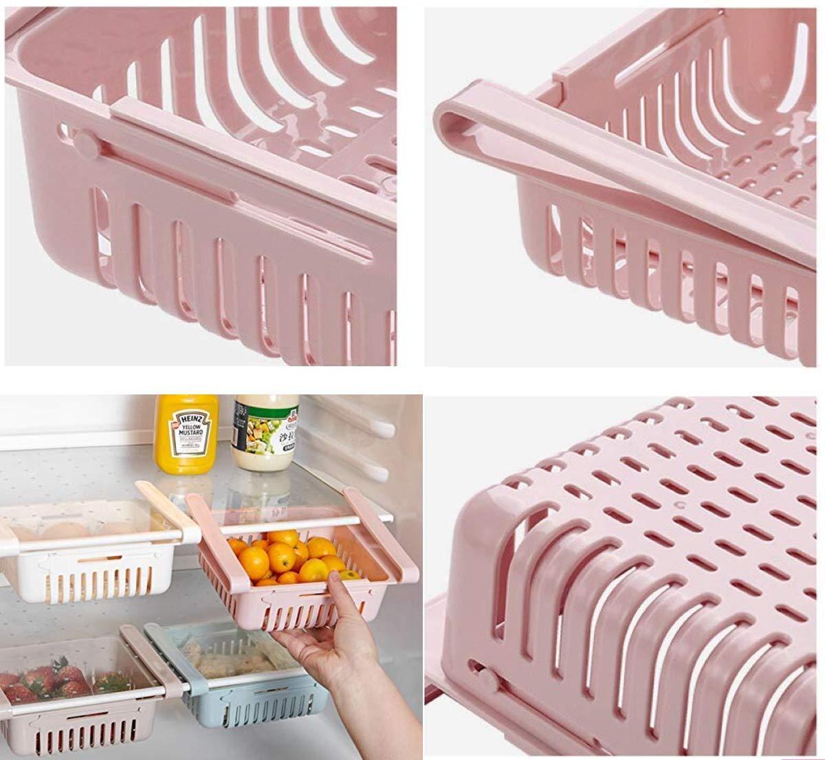Mechdel Adjustable Fridge Storage Basket 2pcs (2) Mechdel Adjustable Fridge Storage Basket 2pcs (2)