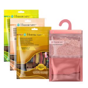 Moisture Absorber Dehumidifier | 500ml Absorption Capacity | Prevents Mold, Dampness & Odor in Wardrobe, Bathroom, Kitchen & Bedroom | 220g x 3 (Fragrance Combo)