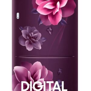 Samsung 223 L, 3 Star, Digital Inverter, Direct-Cool Single Door Refrigerator (RR24C2Z23CR/NL, Red, Camellia Purple, Base Stand Drawer)