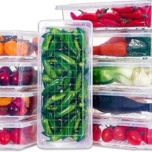 Satpurush Fridge Storage Containers Set of 4 | BPA Free Plastic Food Boxes with Lid | Stackable Refrigerator Organizer for Vegetables, Fruits & Meal Prep