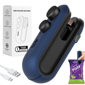 Seznik Sealing Machine for Food Packets – Portable Handheld Sealing, Snacks, Chips, Fresh Storage – Mini Sealing Machine, 1 YEAR Warranty (Dark Blue)