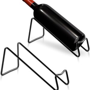 Stackable Fridge Wine Rack | Space Saving Metal Refrigerator Organizer | Horizontal Wine Bottle Holder for Fridge, Countertop | Durable Kitchen Storage (Holds 2 Bottles)