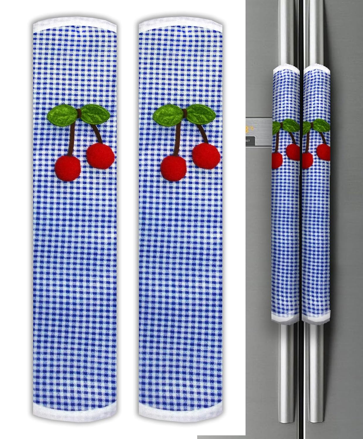 Unique Multipurpose 11″x6″ Cotton 3 Layer Handle Cover for Fridge, Microwave, Oven, Door –Soft & Washable Handle Protector for Single/Double Door Suitable for All Brands–Blue Pack of 2 Unique Multipurpose 11″x6″ Cotton 3 Layer Handle Cover for Fridge, Microwave, Oven, Door –Soft & Washable Handle Protector for Single/Double Door Suitable for All Brands–Blue Pack of 2