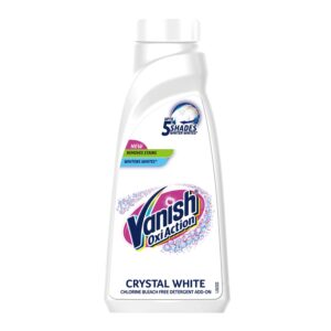 Vanish Crystal White 800 Ml,Fabric Whitener|Detergent Add-On Liquid|Instant Stain Remover|Chlorine Bleach Free|With All Washing Detergent Powders And Liquids|World’S #1 Stain Remover Brand