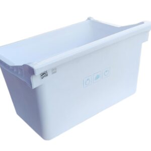 Vegetable Basket Compatible with Samsung Double Door Refrigerator | Compatible with 253 Litre Fridges | Full Plastic Storage Box | White Replacement Bin | Pack of 1 (DA61-08973A)